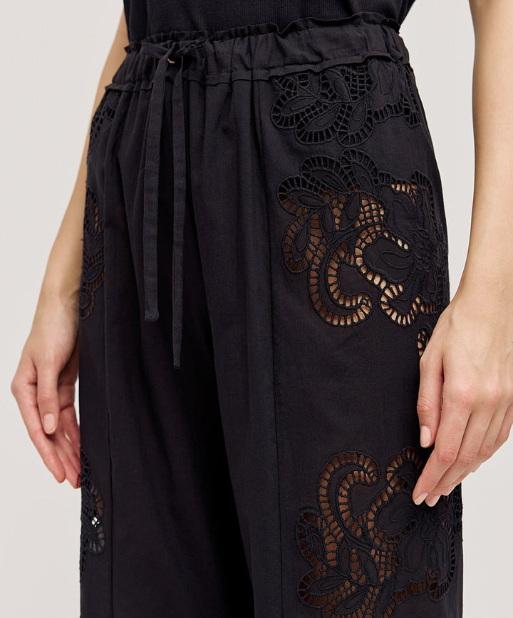 Παντελόνι με broderie λεπτομέρειες Access Fashion