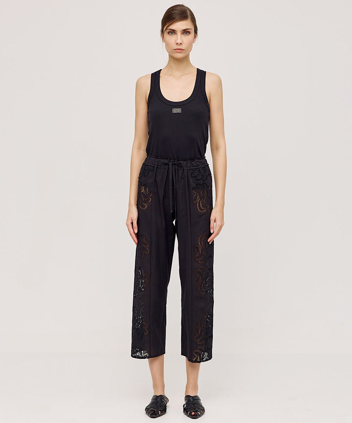 Παντελόνι με broderie λεπτομέρειες Access Fashion - A Collection Boutique