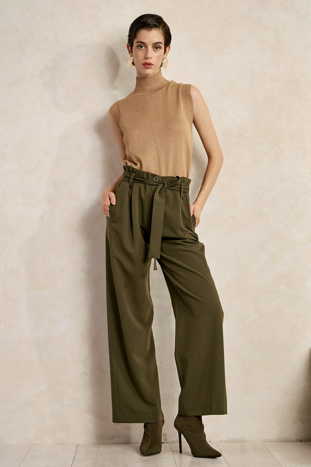 Παντελόνι ψηλόμεσο με πιέτες Figaro Fashion - A Collection Boutique