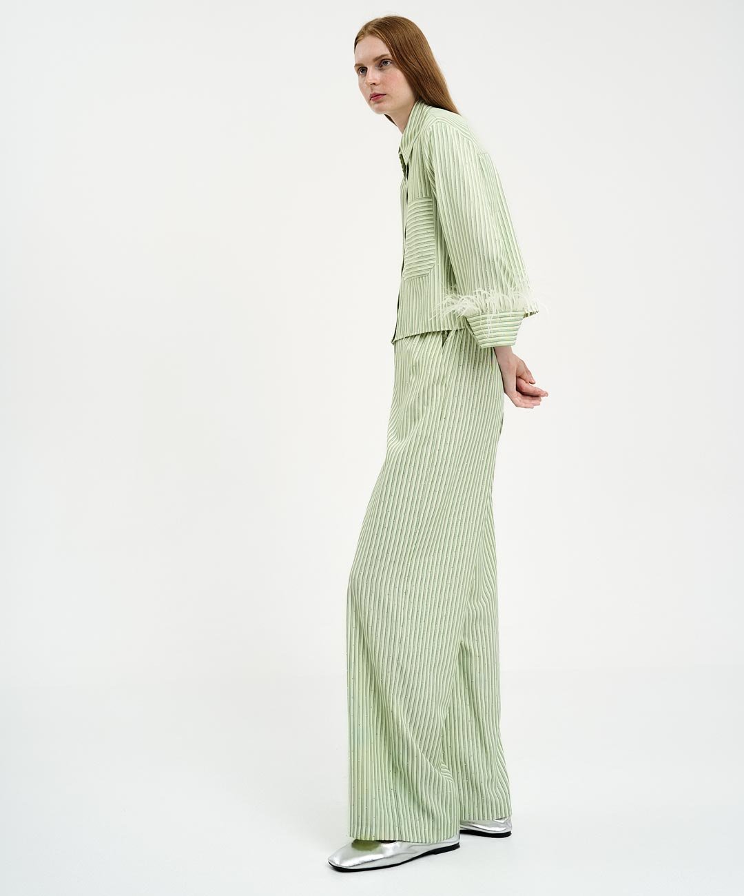 Παντελόνι ριγέ με στρας Access Fashion - A Collection Boutique