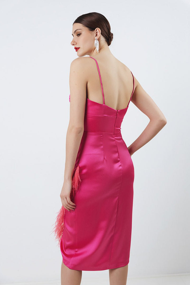 Pencil φόρεμα με πούπουλο Coelia - A Collection Boutique