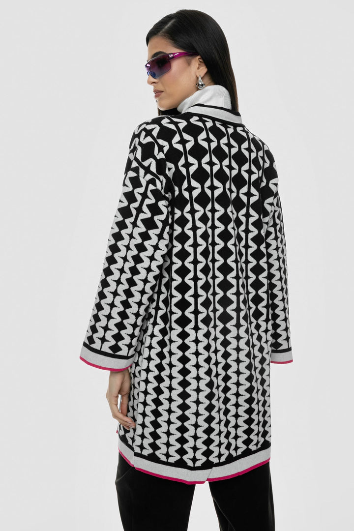 Πλεκτή ζακέτα με γεωμετρικό μοτίβο A Collection Boutique