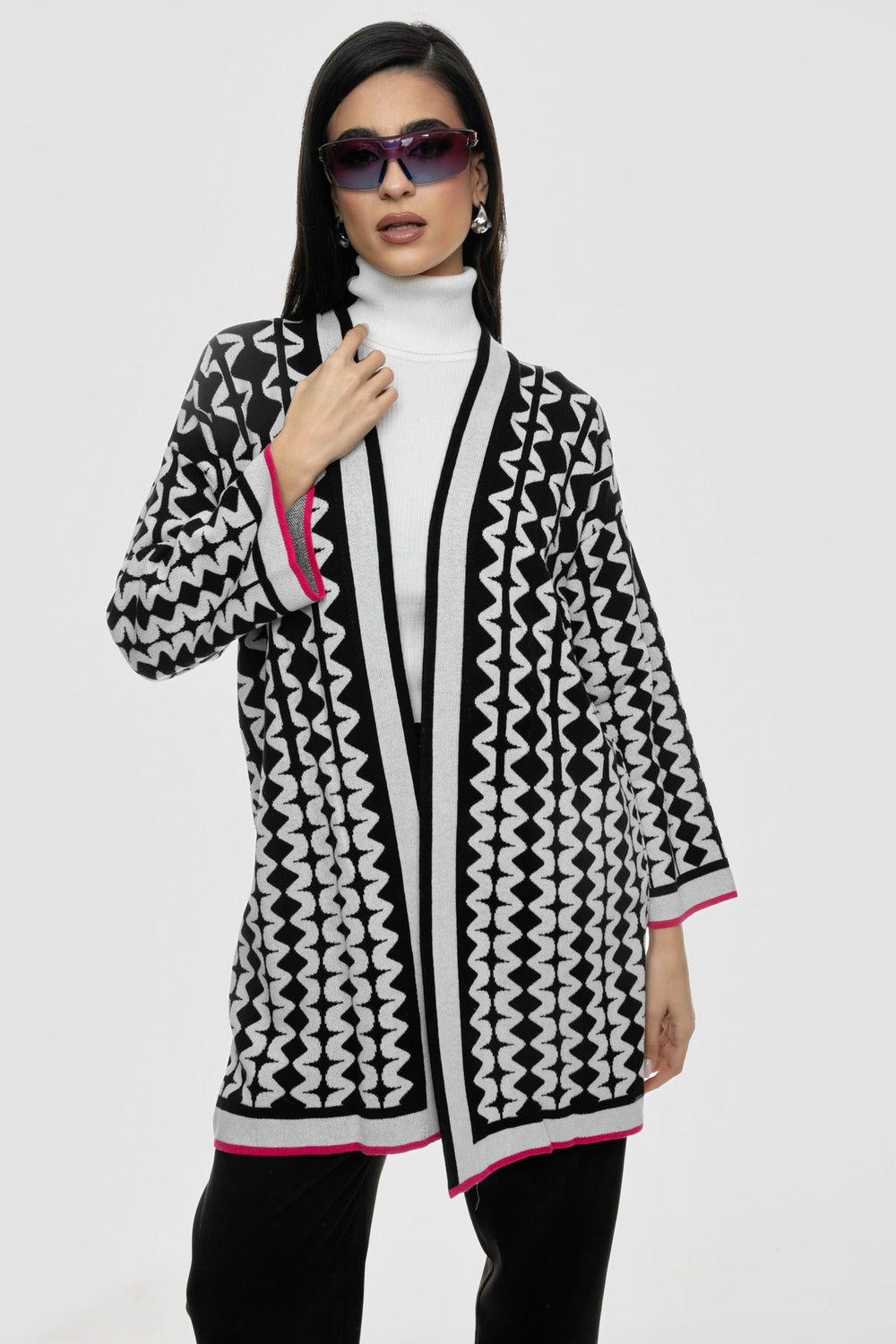 Πλεκτή ζακέτα με γεωμετρικό μοτίβο A Collection Boutique