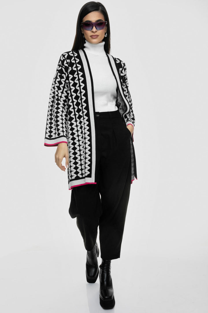Πλεκτή ζακέτα με γεωμετρικό μοτίβο A Collection Boutique