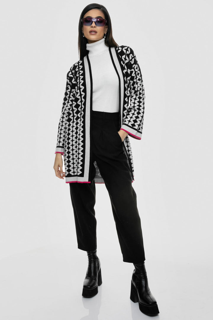 Πλεκτή ζακέτα με γεωμετρικό μοτίβο A Collection Boutique