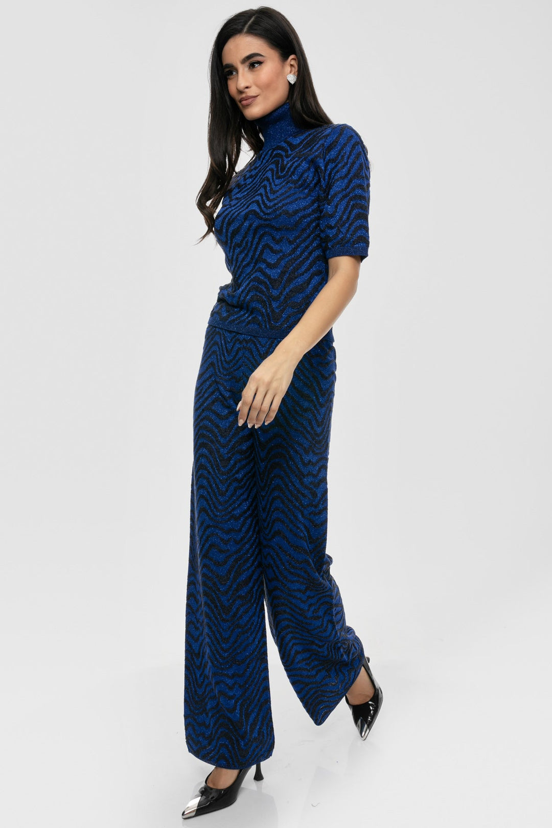 Πλεκτό lurex ζεβρα σετ A Collection Boutique
