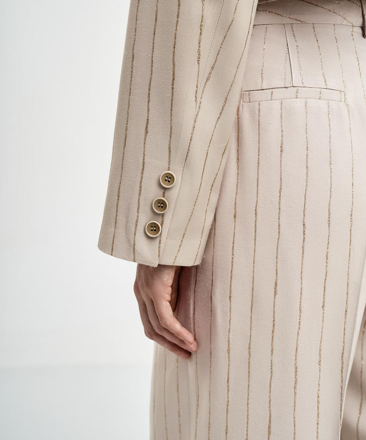 Σακάκι cropped ριγέ με γκλίτερ Access Fashion - A Collection Boutique