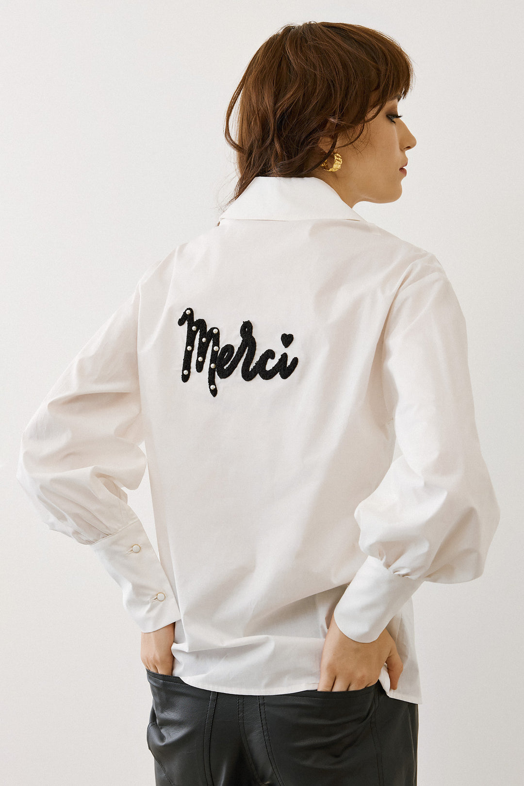 Πουκάμισο με κεντήματα "Lips & Merci" Figaro Fashion