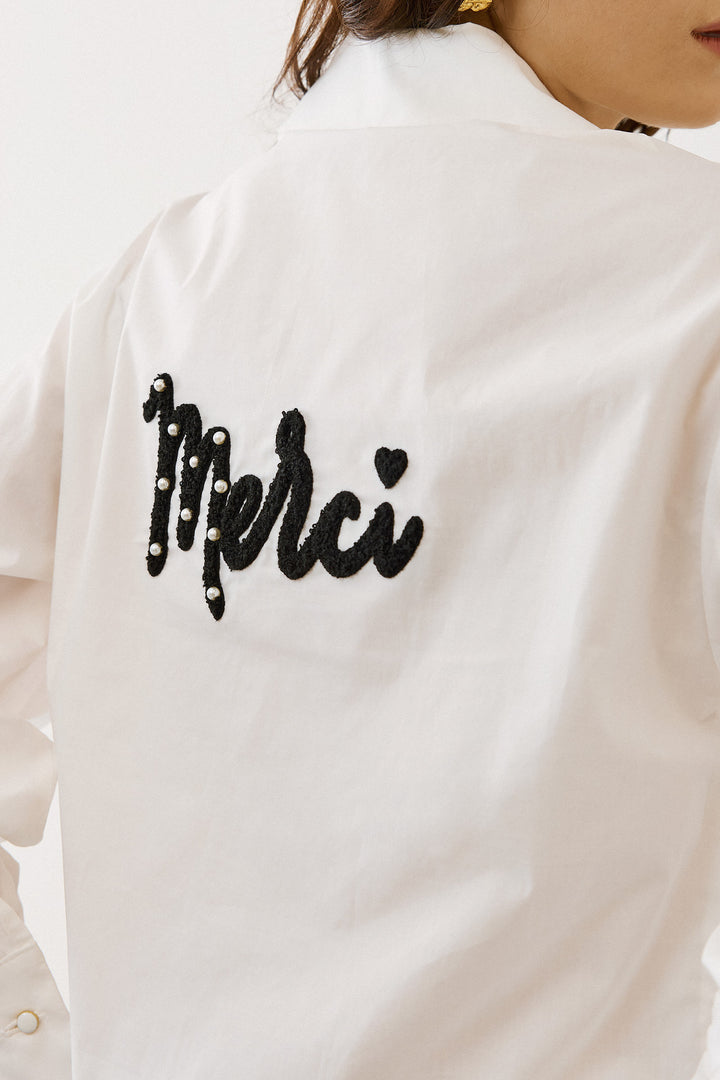 Πουκάμισο με κεντήματα "Lips & Merci" Figaro Fashion