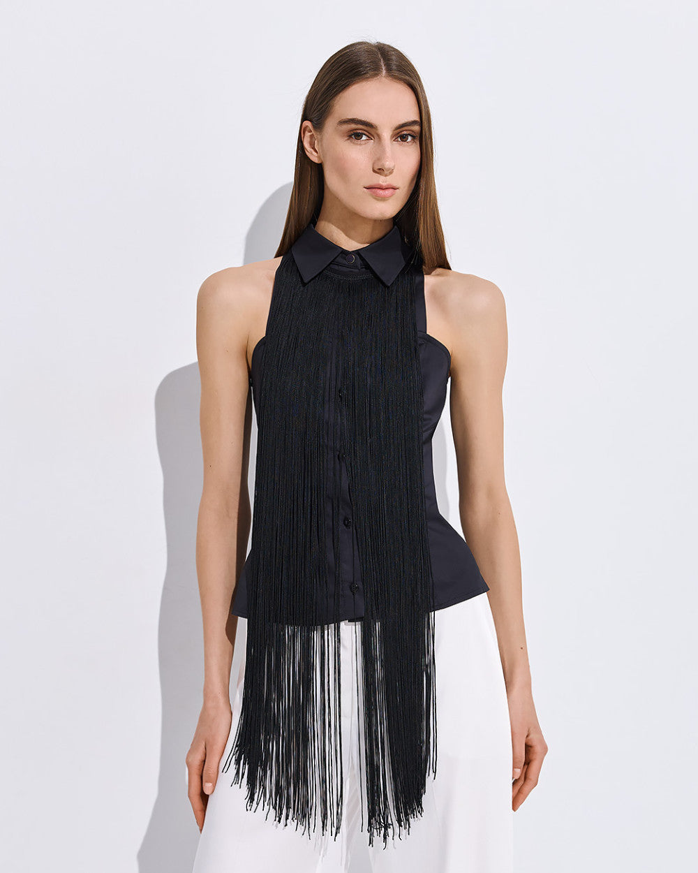 Πουκάμισο αμάνικο με κρόσσια Access Fashion