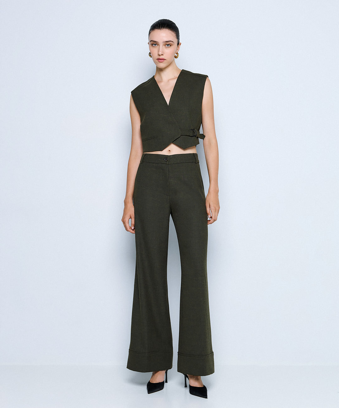 Παντελόνι φαρδύ με ρεβέρ Access Fashion