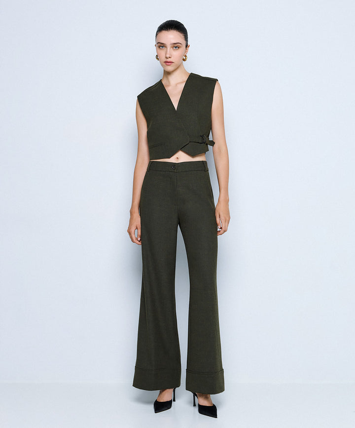 Παντελόνι φαρδύ με ρεβέρ Access Fashion
