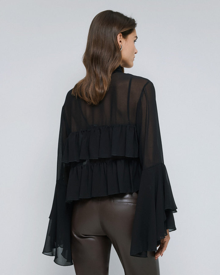 Μπλούζα κοντή με βολάν Access Fashion