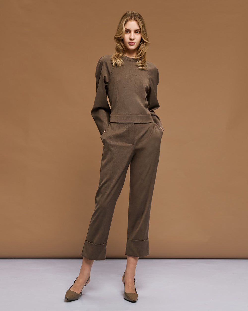 Μπλούζα κοντή με ραφές Access Fashion