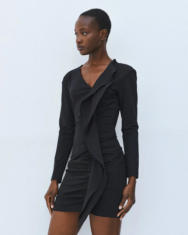 Φόρεμα μίνι με σούρες και βολάν Access Fashion