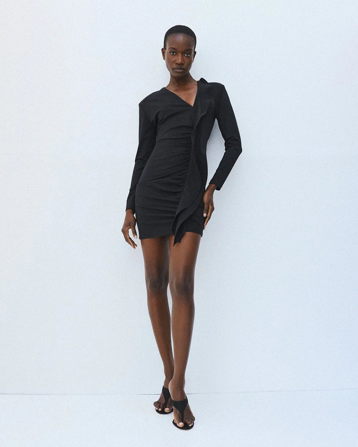Φόρεμα μίνι με σούρες και βολάν Access Fashion