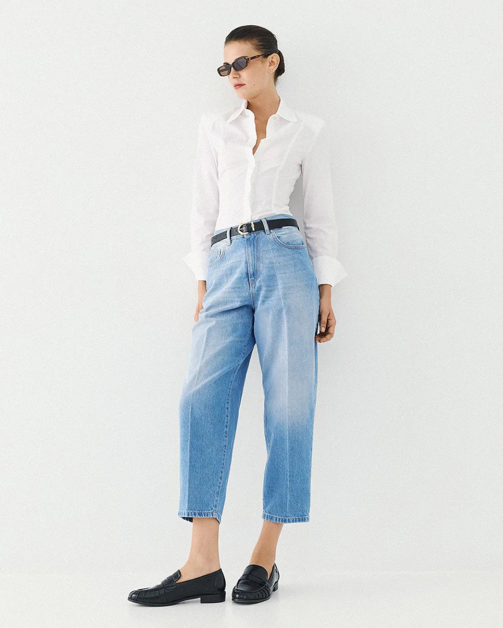 Παντελόνι denim ψηλόμεσο carrot Access Fashion