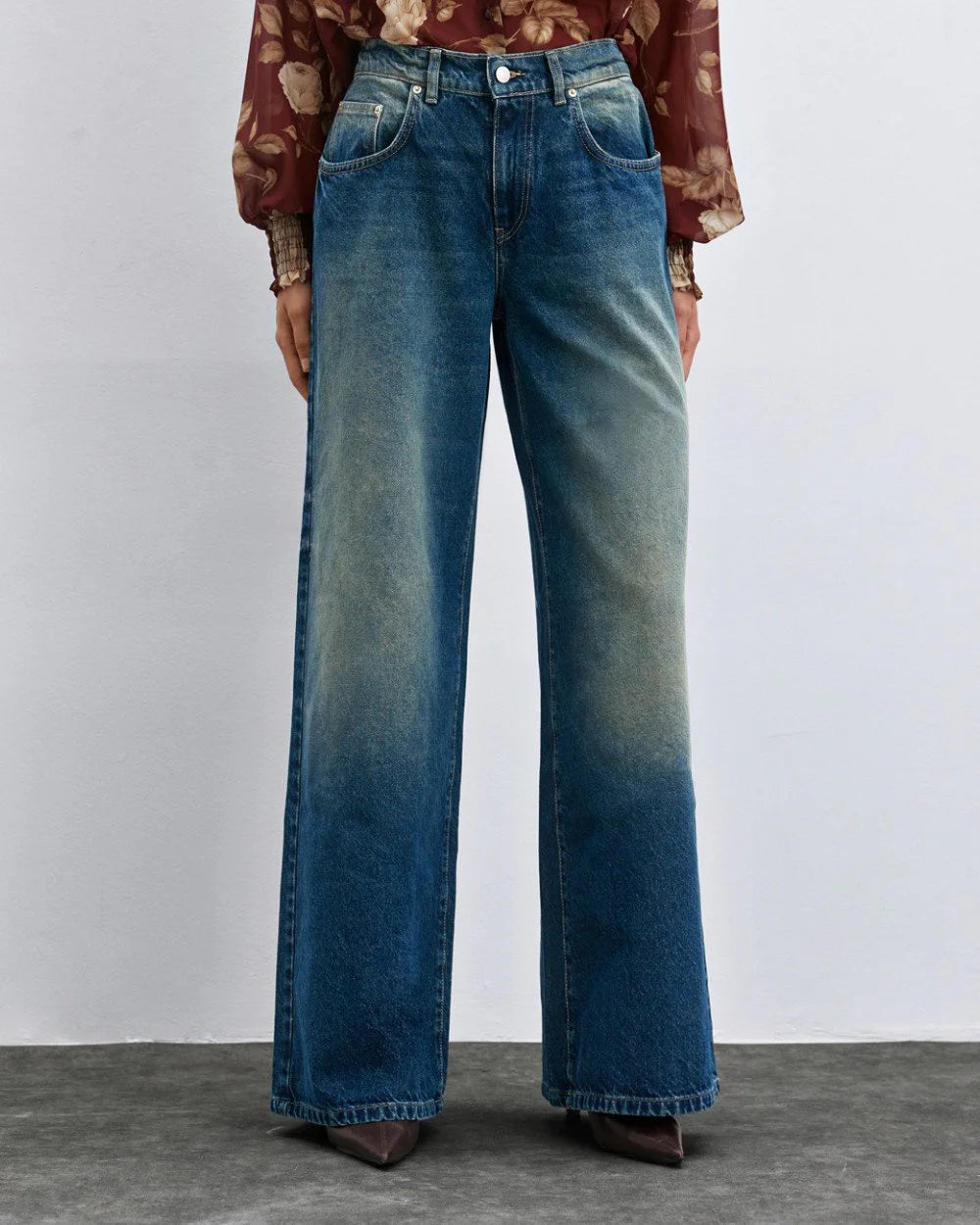 Παντελόνι denim wide-leg με λάστιχο Access Fashion