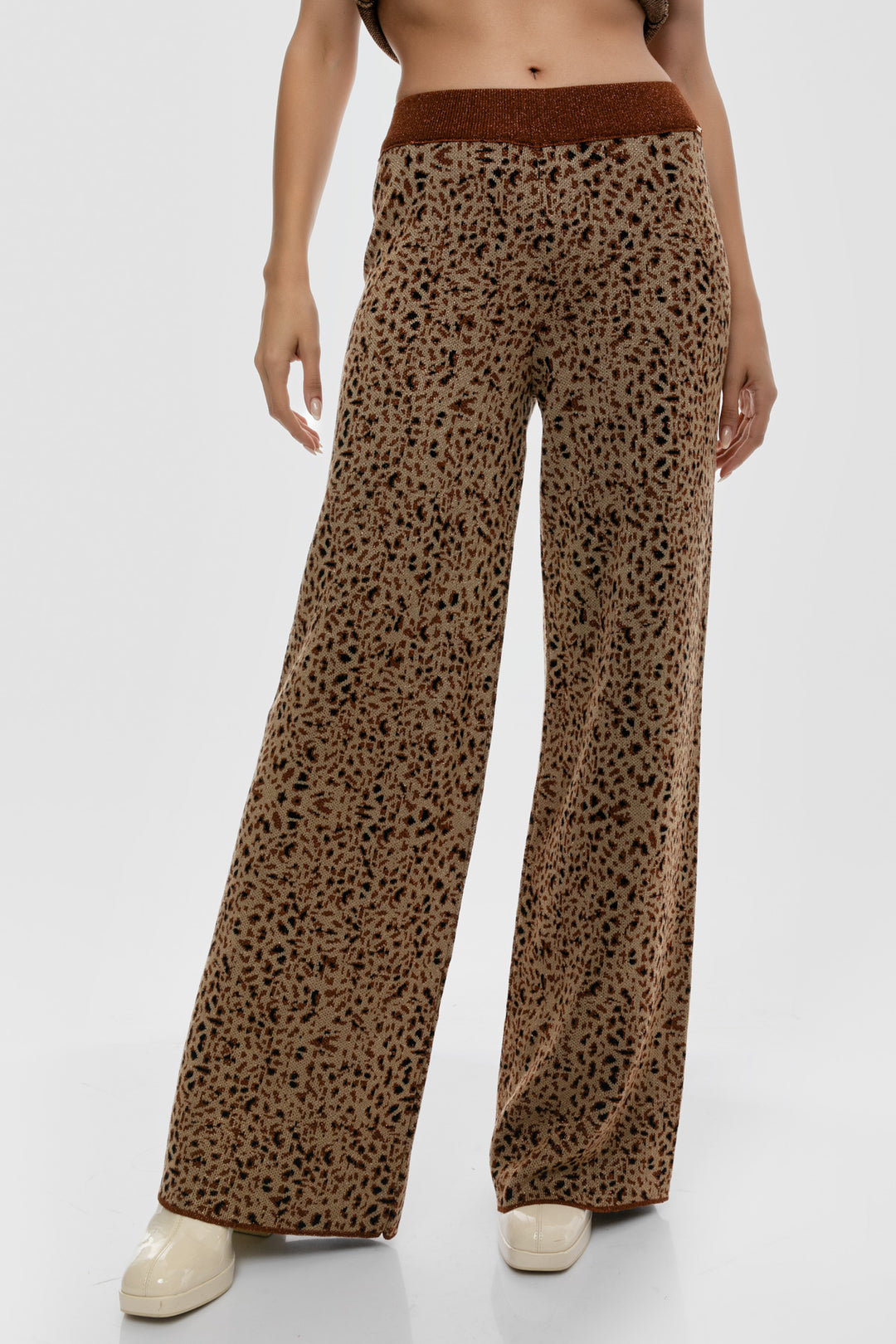 Πλεκτό σετ lurex animal print Aggel Knitwear