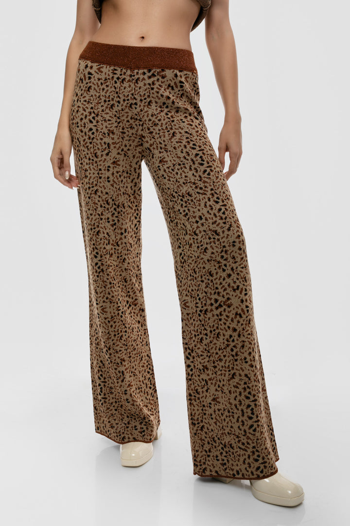 Πλεκτό σετ lurex animal print Aggel Knitwear