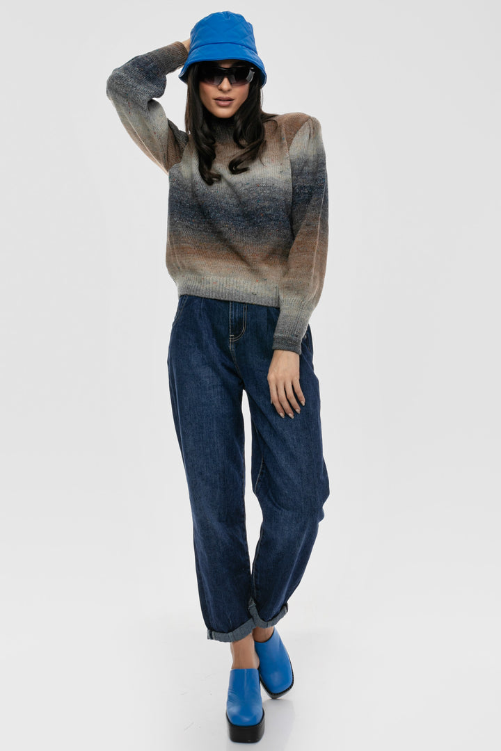 Πλεκτό πουλόβερ με φουσκωτά μανίκια Aggel Knitwear