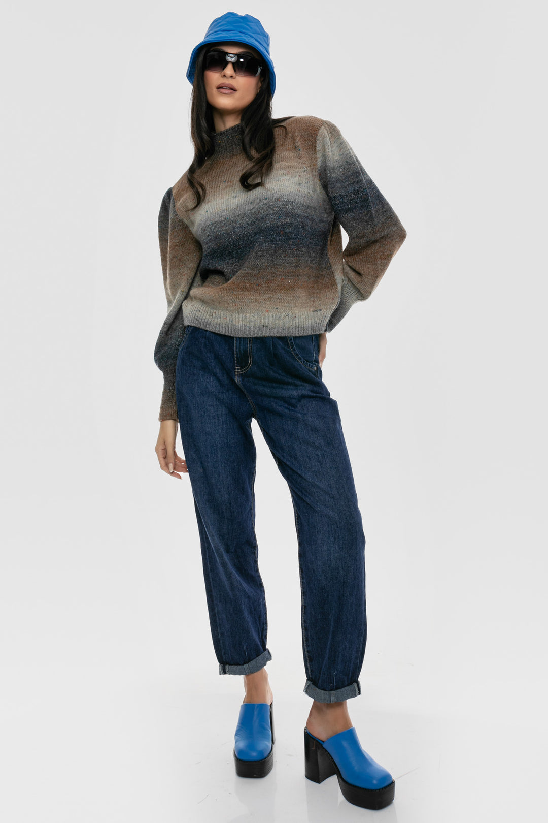 Πλεκτό πουλόβερ με φουσκωτά μανίκια Aggel Knitwear