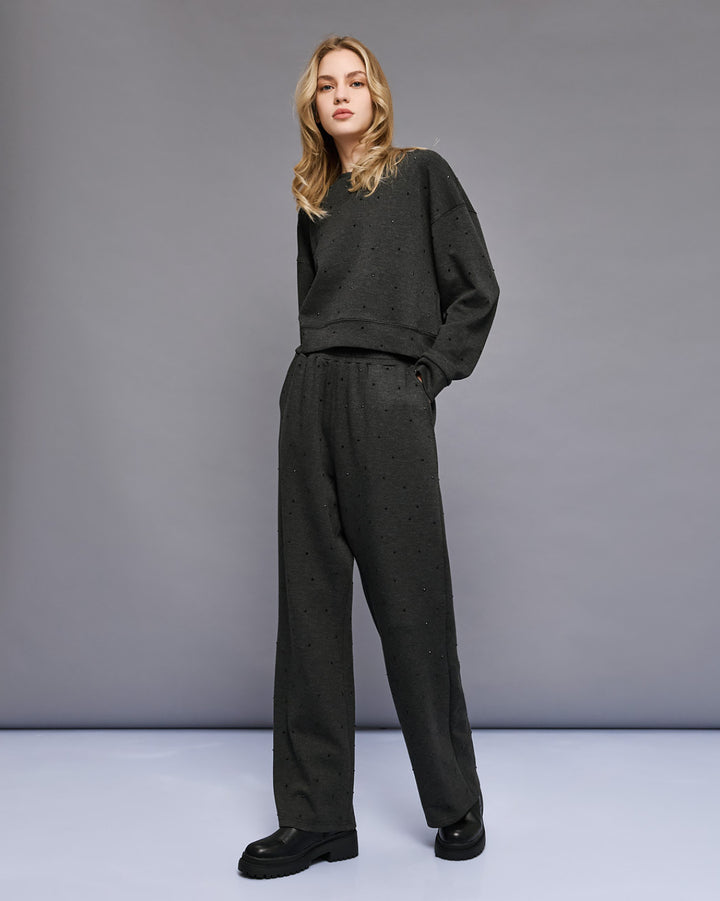 Παντελόνι φούτερ με στρας Access Fashion