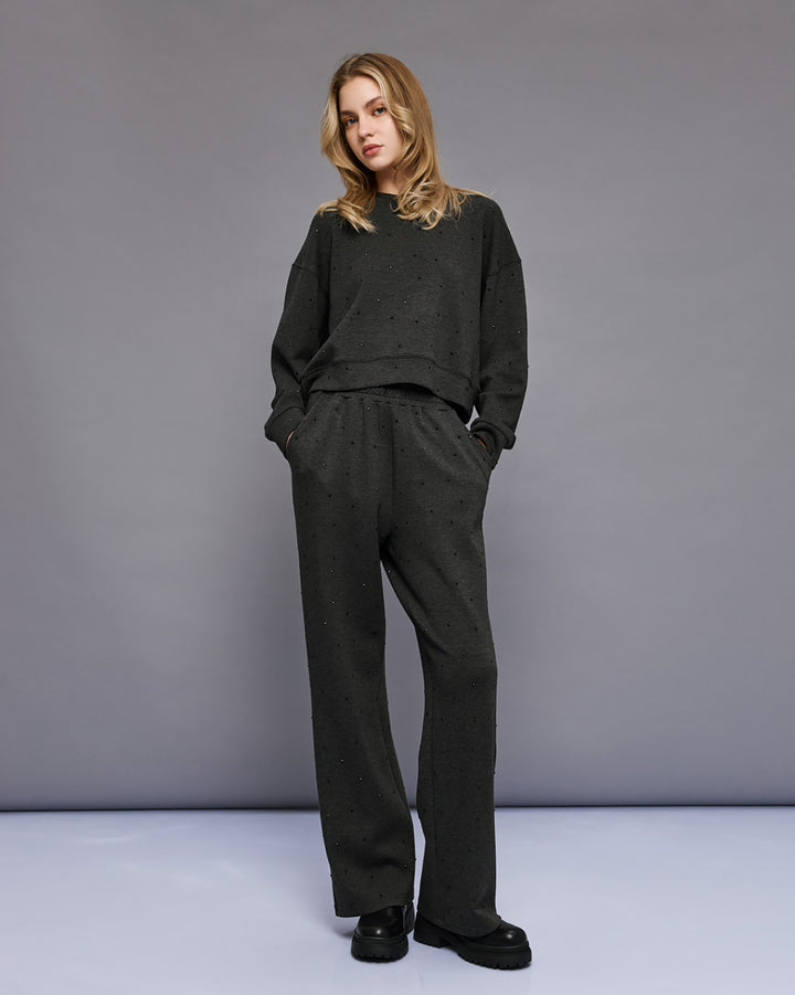 Παντελόνι φούτερ με στρας Access Fashion