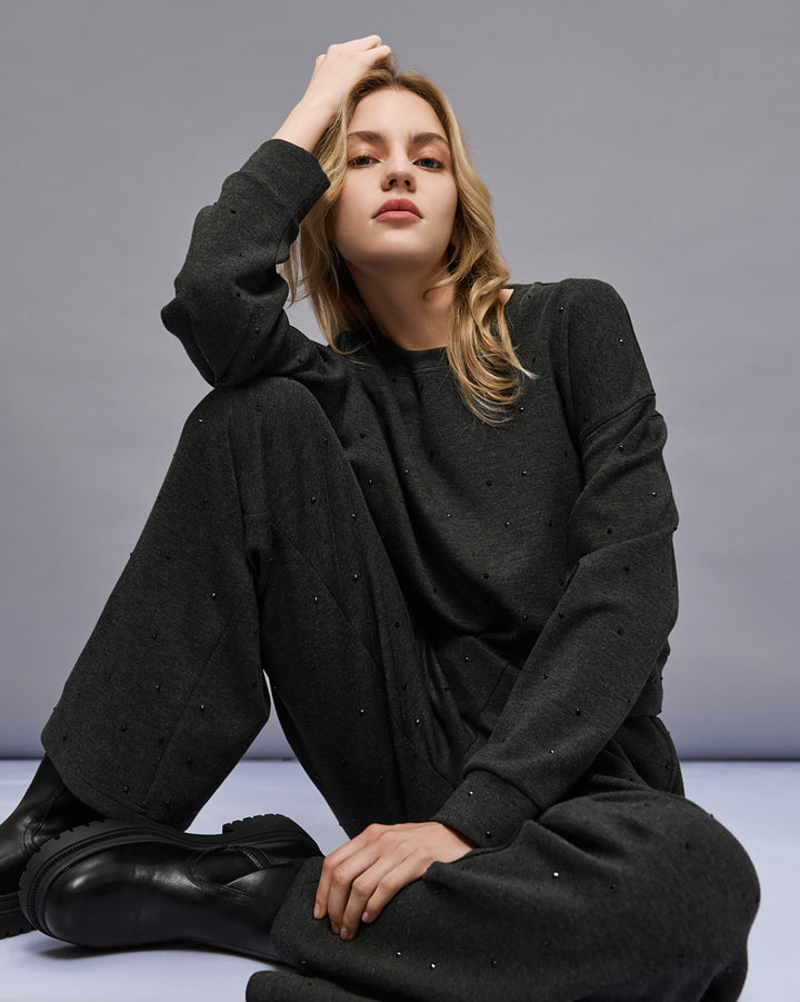 Παντελόνι φούτερ με στρας Access Fashion