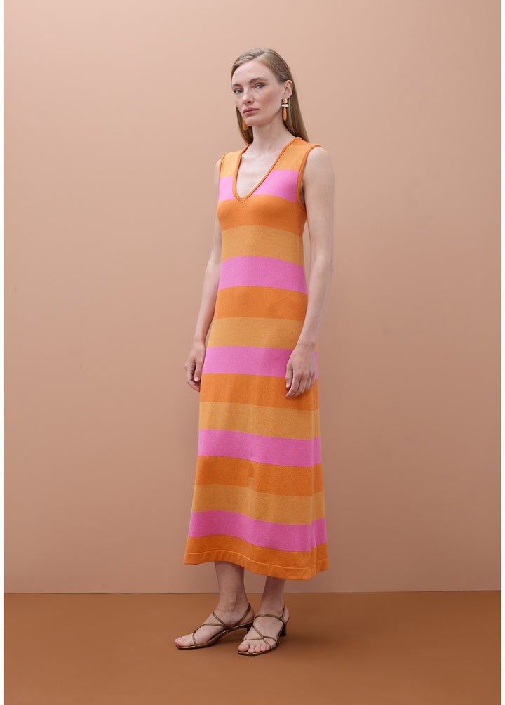 Φόρεμα midi lurex ριγε πλεκτό Lola Casademunt