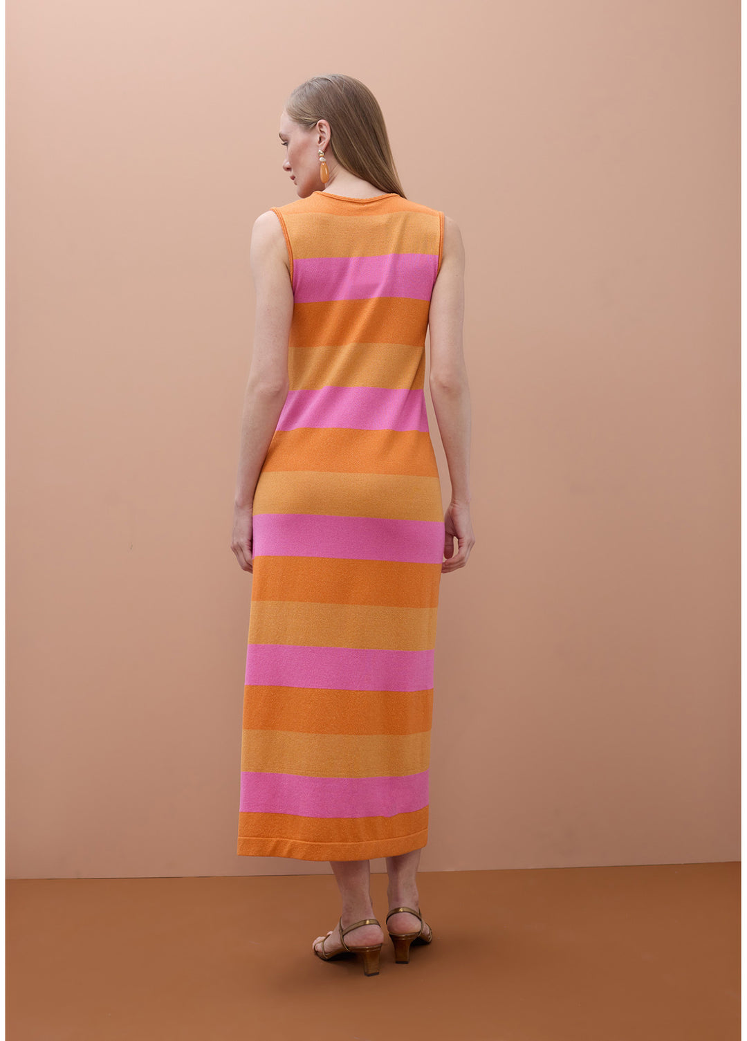 Φόρεμα midi lurex ριγε πλεκτό Lola Casademunt