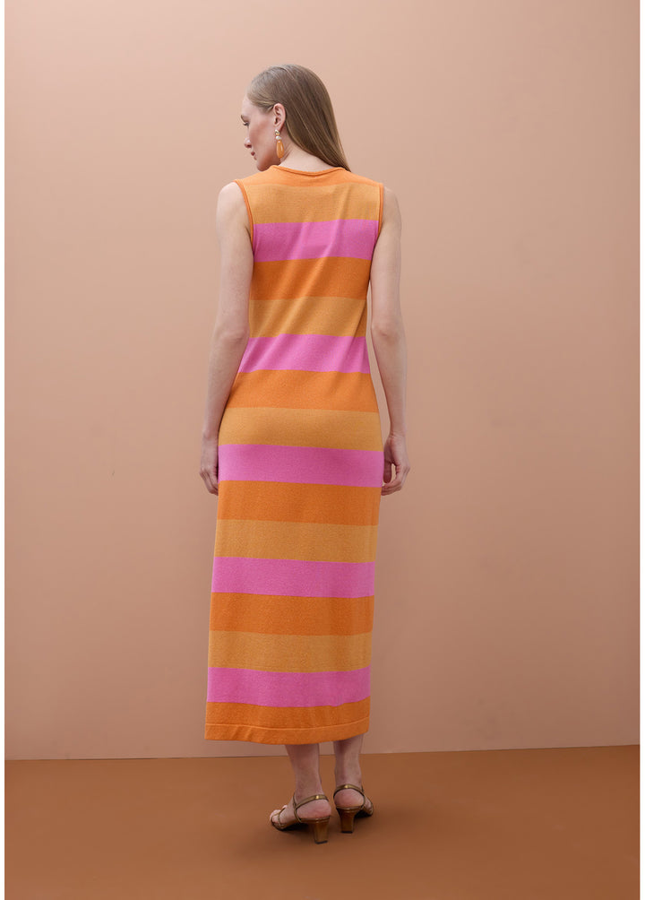 Φόρεμα midi lurex ριγε πλεκτό Lola Casademunt