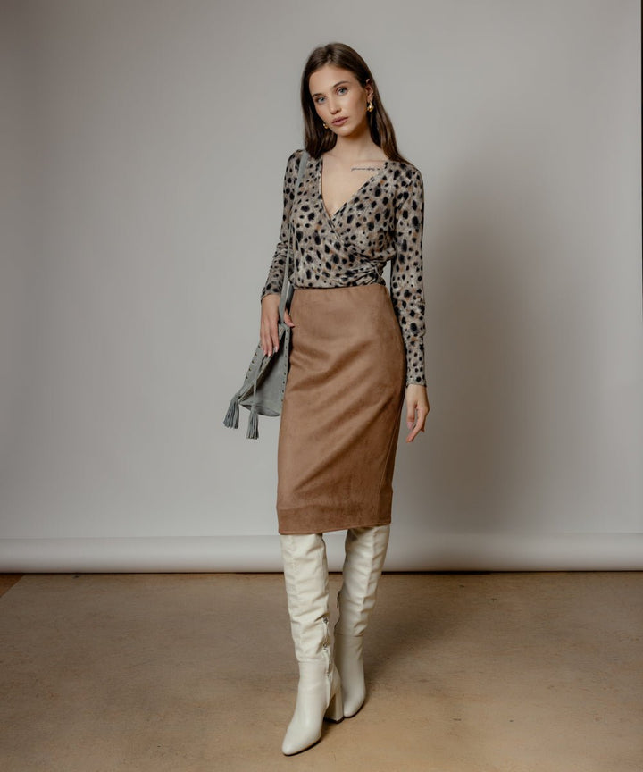 Animal print μπλούζα με V λαιμόκοψη Coelia