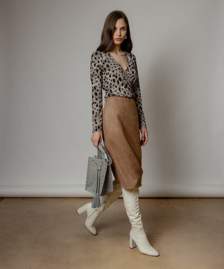 Animal print μπλούζα με V λαιμόκοψη Coelia