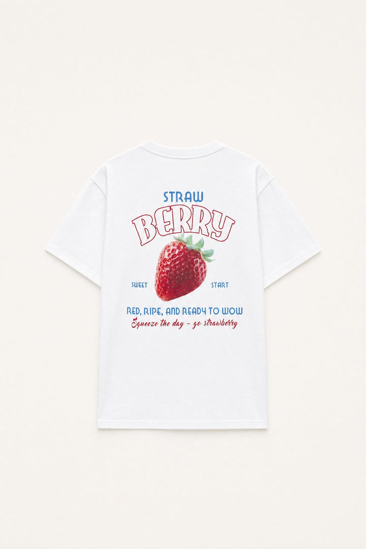 Βαμβακερό t-shirt με strawberry print Lumina