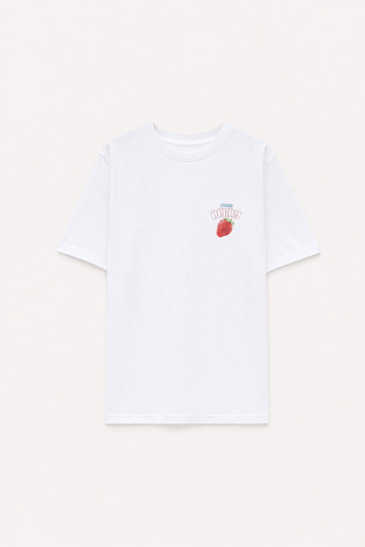Βαμβακερό t-shirt με strawberry print Lumina