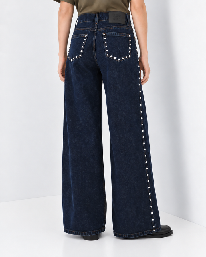 Παντελόνι denim wide-leg με τρουκς Access Fashion