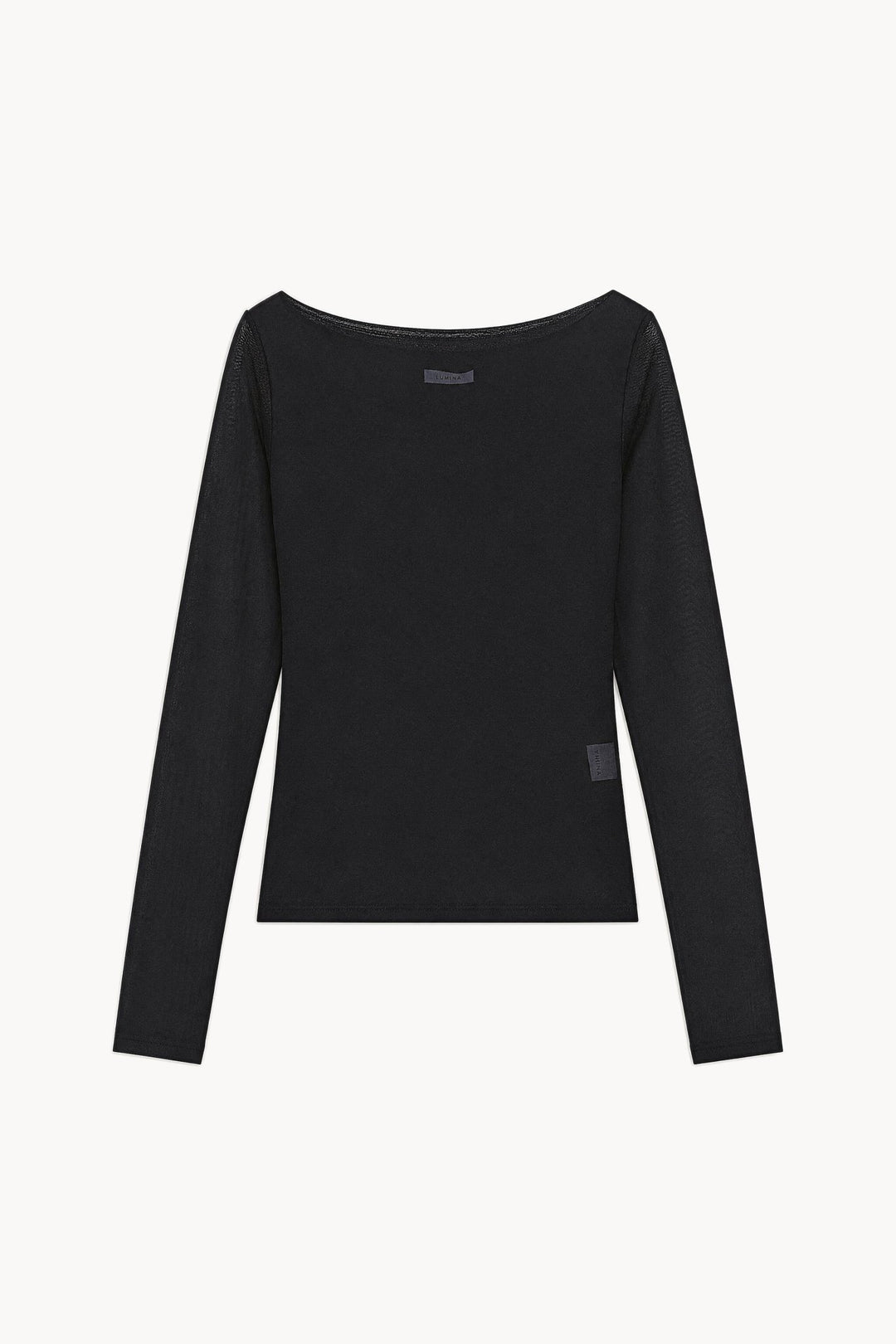 Διάφανη μακρυμάνικη μπλούζα με boat neck Lumina