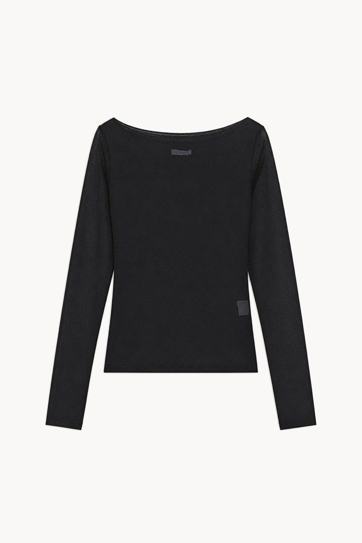Διάφανη μακρυμάνικη μπλούζα με boat neck Lumina