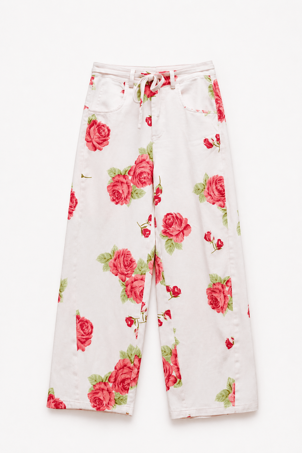 Floral corset set με wide leg παντελόνα Lumina