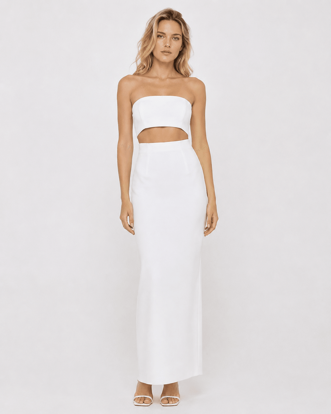 Φόρεμα μακρύ στράπλες με άνοιγμα Access Fashion