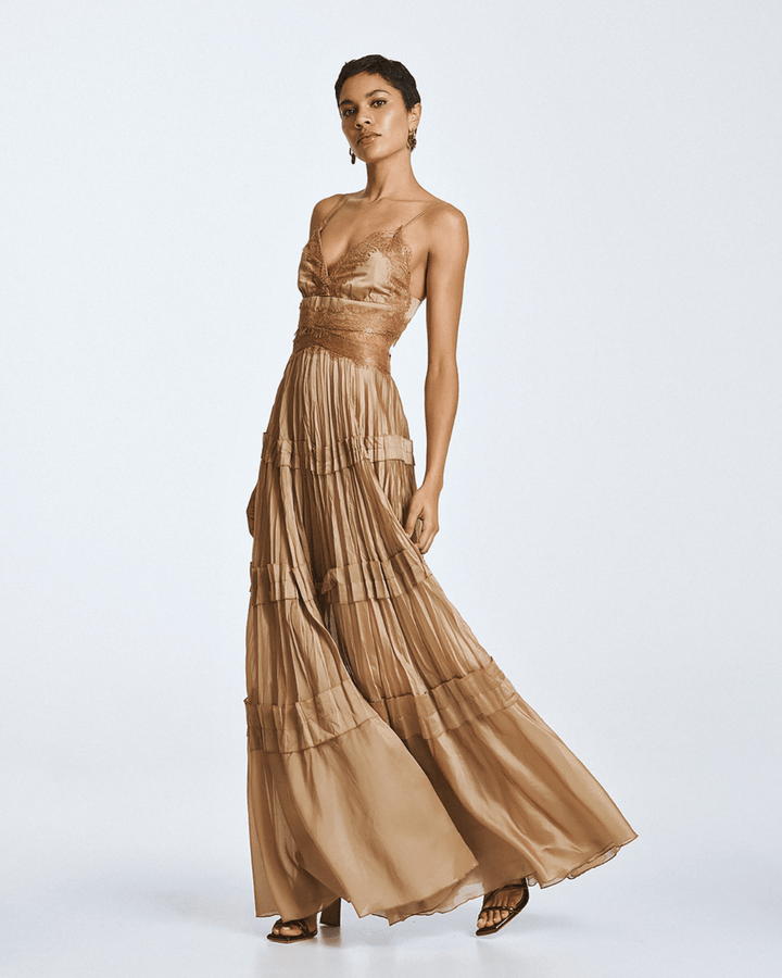 Φόρεμα μάξι με ανοίγματα και δαντέλα Access Fashion