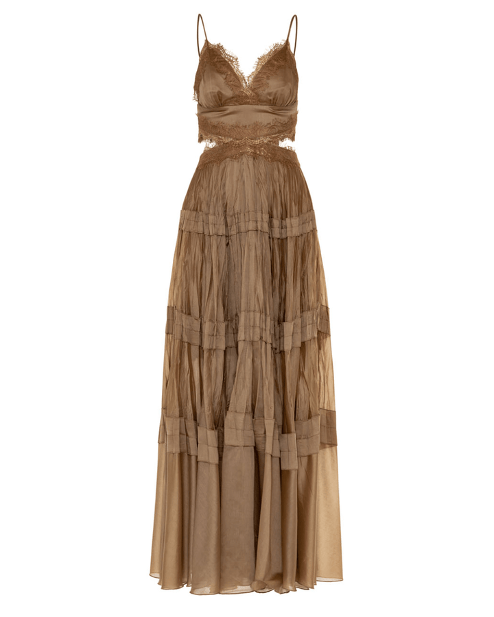 Φόρεμα μάξι με ανοίγματα και δαντέλα Access Fashion