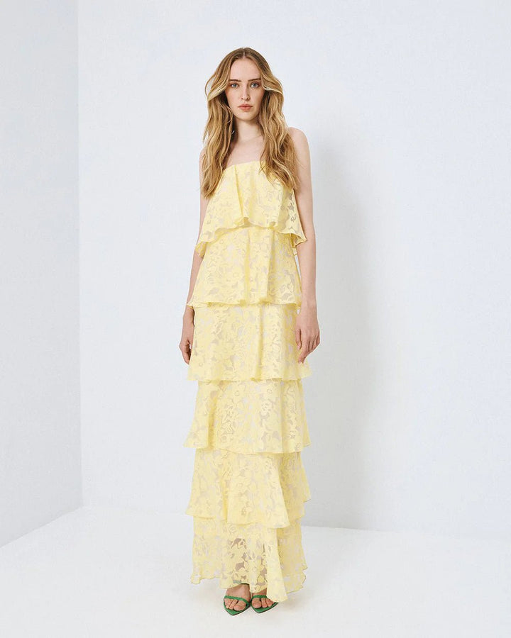 Φόρεμα μάξι ντεβορέ με βολάν Access Fashion