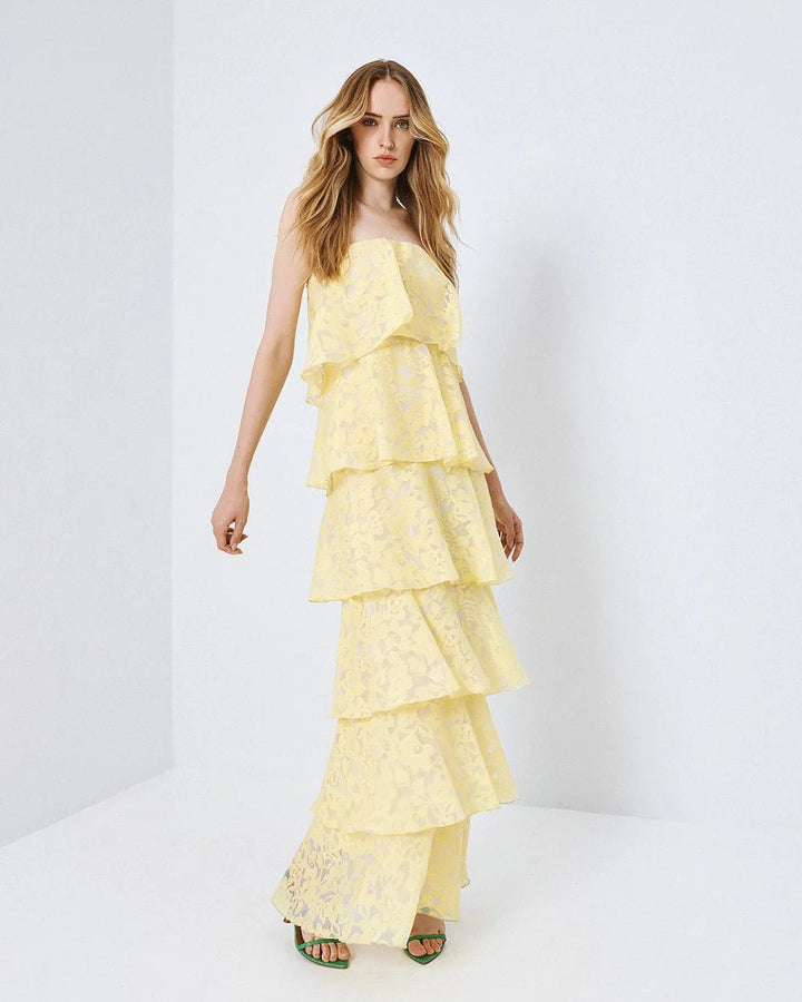 Φόρεμα μάξι ντεβορέ με βολάν Access Fashion