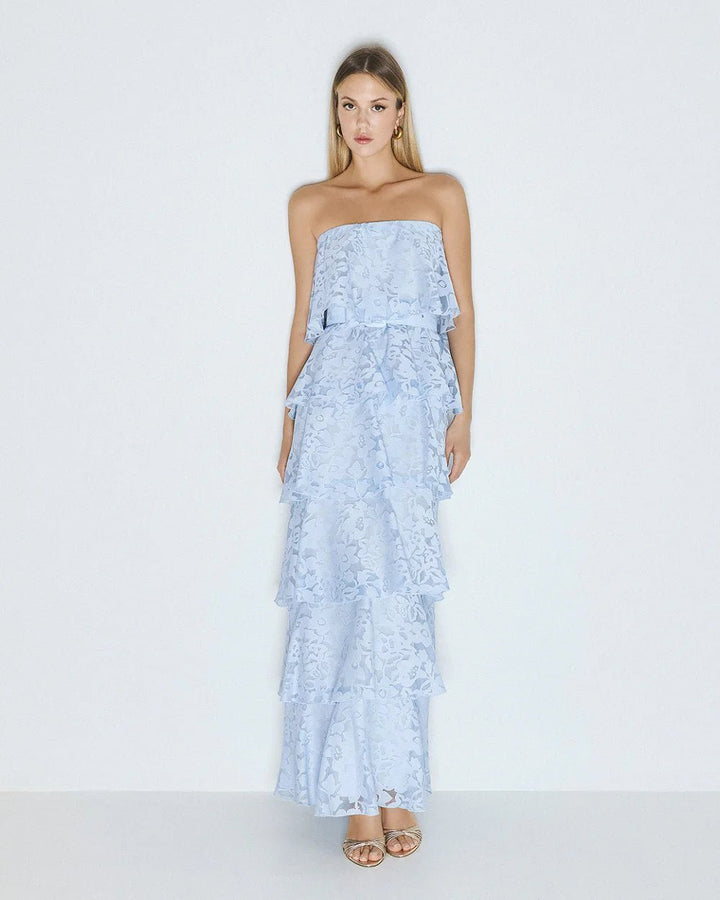 Φόρεμα μάξι ντεβορέ με βολάν Access Fashion