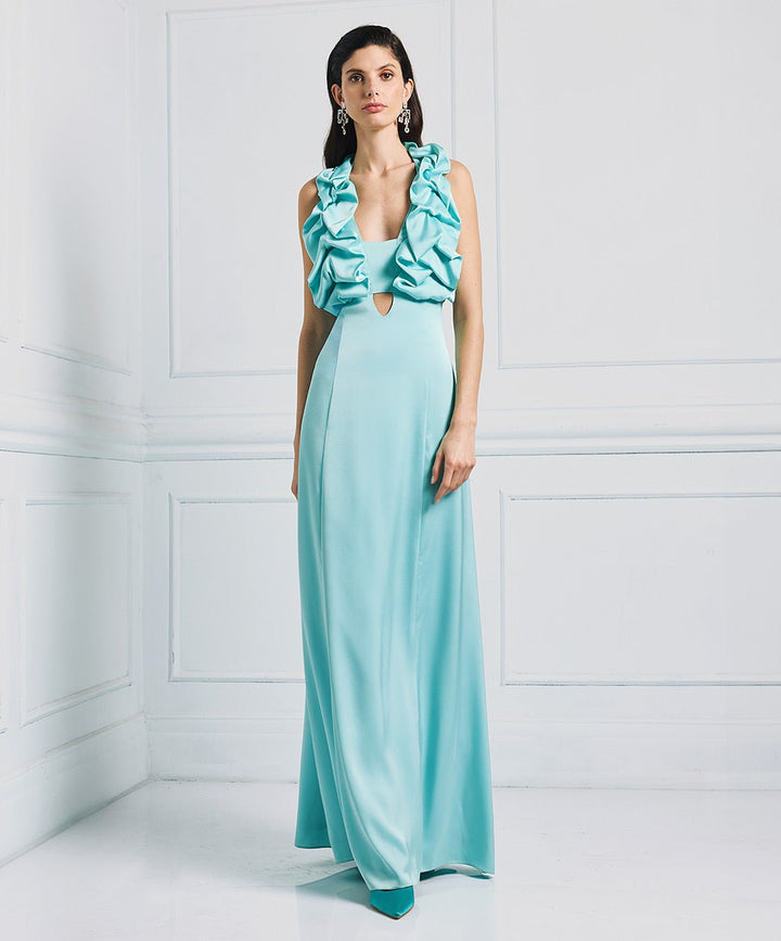 Φόρεμα μάξι με βολάν και ανοίγματα Access Fashion