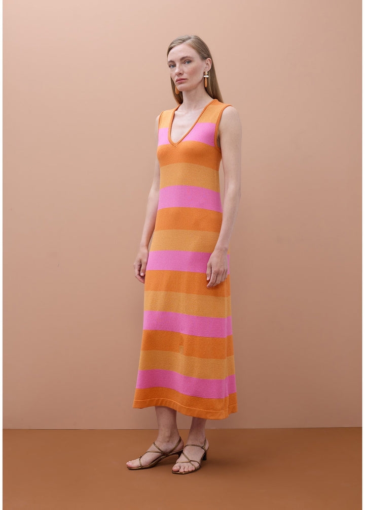 Φόρεμα midi lurex ριγε πλεκτό Lola Casademunt