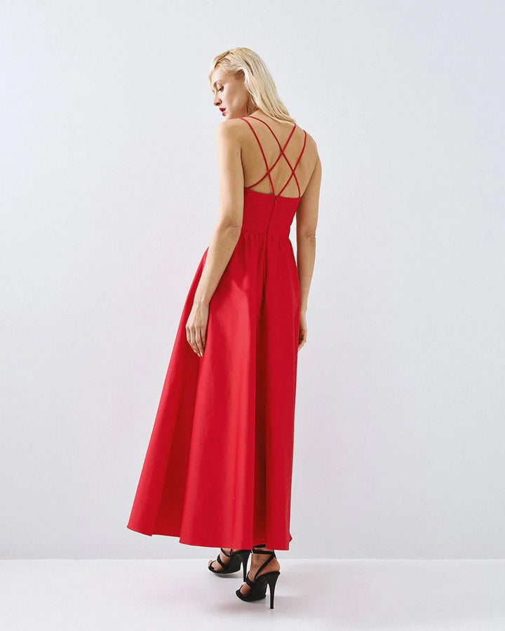 Φόρεμα μίντι κλος με σούρες Access Fashion