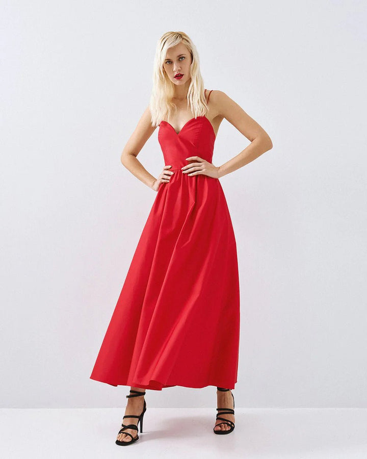 Φόρεμα μίντι κλος με σούρες Access Fashion